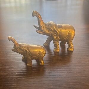 Brass elephant pair